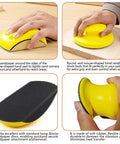Five Pack Sanding Blocks Set With Round And Mouse Shapes, Hook And Loop Sanding Block Kit shown in use, highlighting ergonomic grip.