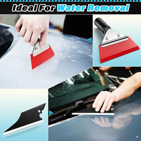 18 Piece Window Tint Kit And Vinyl Wrap Tool Set With Squeegees For Car Wraps, Stained Glass Windows, Wallpaper And More, Pro Grade Window Tint Tools For Quick Clean Film Application And No Mess Edges, showing various squeegees.