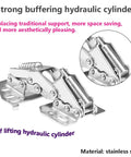 Qrity 2-pack heavy-duty stainless steel cabinet hinges with hydraulic lift for soft-close lid stay