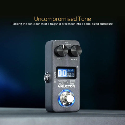 GP-5 Ultra Compact Multi Effects Processor With NAM IR Loader shown front view with display and control knobs.