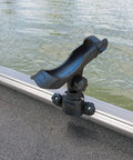 Power Lock Rod Holder For 45 Degree Boat Track System That Fits Lund Sport Track G3 Lowe Ranger Crestliner Gunnel Tracks mounted on boat rail