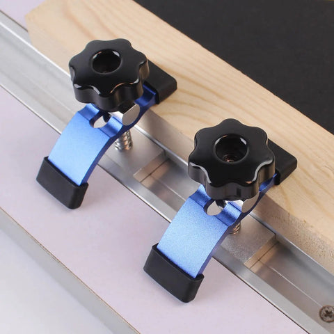 Hold Down Clamp Kit for CNC Routers and Woodworking, No Slip Grippy T Track Clamps 23x30mm Fit, Universal Fit, Blue, Heavy Duty