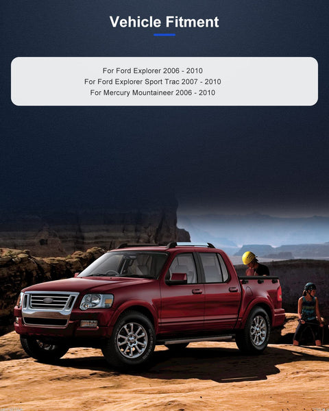 Red Ford Explorer Sport Trac parked on rocky terrain, compatible with Front Wheel Hub And Bearing Assembly 515078 for 2006-2010 models