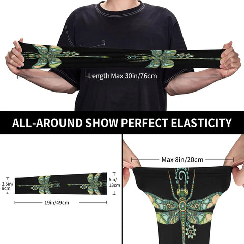 Fresh Steampunk Dragonfly Cooling Arm Sleeves With Thumbhole Grip And UV Protection For Adults Crafted From Lightweight Ice Silk To Keep You Chill And Shaded On Scorching Summer Days While Blocking UV Rays In Dope Bohemian Style