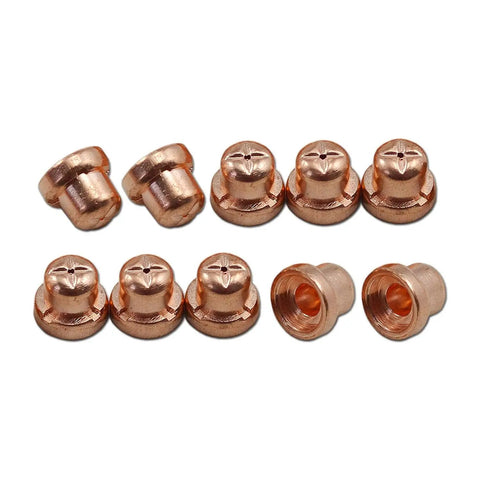 Copper nozzles from All In One Plasma Cutting Torch Consumables Kit For PT-31 JG-40 LG-40 Cutters With 18866 Tips