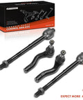 Front Inner Outer Tie Rod End Kit Direct Fit For Chevy Caprice 2011 2013 And Pontiac G8 2008 2009 To Fix Uneven Tire Wear, Eliminate Loose Or Shaky Steering, Squeaks, And Improve Steering Response. 4-piece steel set displayed with box.