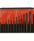 Made In USA 12-Piece Pin Punch Set, From 1/16 To 1/2 Inch, Heavy-Duty Pin Punches For Automotive, Machinery, And DIY Work in pouch