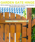 Heavy Duty T Shaped Barn Door Hinges 5 Inch Black Matte Finish Gate Hinges on wooden garden gate