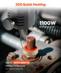 Induction Heater Bolt Removal Kit 1100W 110V handheld close-up on rusted bolt with coil heating element in action