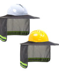 Full Brim Hard Hat Sun Shield Neck Guard 2 Pack With High Visibility Reflective Strips For Job Site Outdoor Work Easy Attach