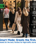 Wireless Indoor Motion Detector With Remote Control And Welcome Alarm Chime For Retail Shops, Offices, And Warehouses, Instant Entry Alerts When Customers Walk-In, Easy Setup, Battery Powered, Selectable Modes, Motion Sensor Alarm mounted in store entrance