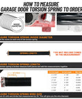 Diagram explaining measurements for Beefy 0.225 Inch By 2 Inch By 27 Inch Garage Door Torsion Springs Pair With Winding Bars.
