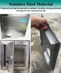 Rock Solid Lockable Waterproof Stainless Steel Ceiling Access Panel Attic Door Cover With Secure Latch For Easy Drywall Installation Hassle Free Upkeep Slick Finish 9X9 Inch with keys visible and stylish slick finish.