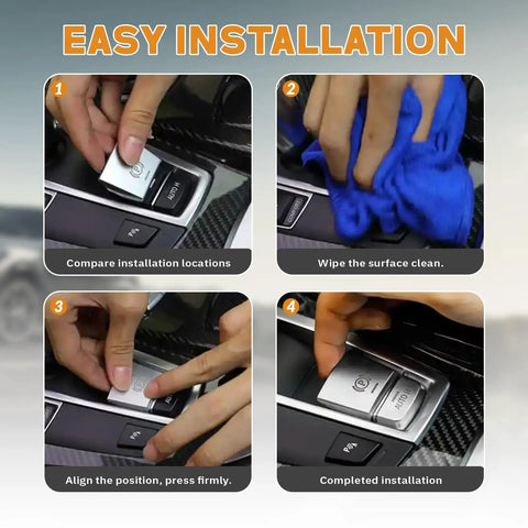 Easy installation steps for BMW Start Stop Button Cover Trim Compatible With X3 F25 2011 2016, X4 F26 2014 2016, X5 F15 2014 2018, X6 F16 2015 2018