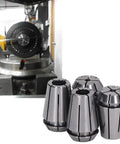 High Precision Spring Collet Set ERG20 With 4 Durable Pieces For CNC Engraving Milling And Lathe Tasks displayed next to CNC machine.