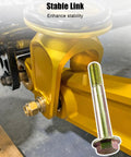 Jeep Ram 1500 Dakota Wagoneer Front Lower Shock Strut Clevis Bolts For Suspension Stability, Heavy Duty Fasteners That Stop Noise, Vibration, And Loose Steering, Restores Smooth Ride And Precise Handling. Gold steel bolt installed on suspension clevis.
