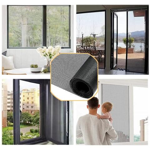 Pet Proof Fiberglass Window Screen Mesh Roll 36 Inch By 50 Feet DIY Replacement Netting for windows, doors, and patios