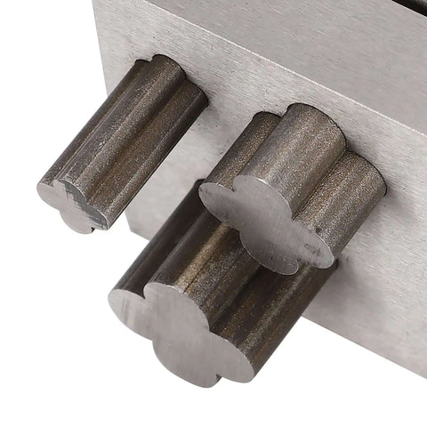 Four Leaf Clover Punch Die Disc Set With Six Steel Hole Punches for Jewelry Making, durable metal crafting tool close-up