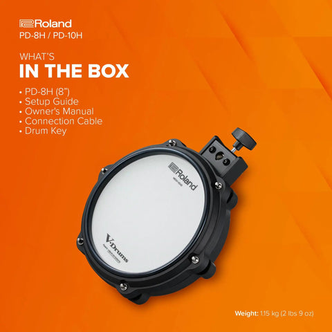 8 Inch Dual Zone V Pad With Tension Adjustable Mesh Head For Quiet Home Practice And Onstage Jams Rugged Hoop And Rubber Rim
