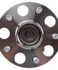 Drop In Rear Wheel Bearing And Hub Assembly For 19-22 Lexus ES300h ES350 And 18-19 Toyota Camry 20-23 FWD 19-23 RAV4 Japan Built 1st VIN J 19-20 Avalon Replacement With Sealed Bearings And Easy Install For A Smooth Ride metal hub with visible wheel studs