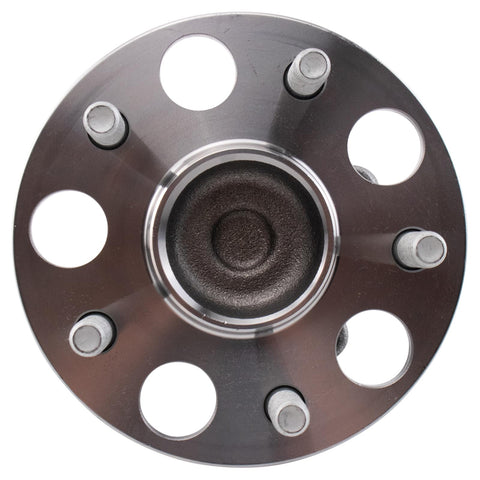 Drop In Rear Wheel Bearing And Hub Assembly For 19-22 Lexus ES300h ES350 And 18-19 Toyota Camry 20-23 FWD 19-23 RAV4 Japan Built 1st VIN J 19-20 Avalon Replacement With Sealed Bearings And Easy Install For A Smooth Ride metal hub with visible wheel studs
