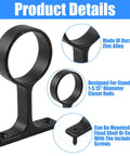 Two Packs One And A Quarter Inch Heavy Duty Closet Rod Brackets In Stainless Steel Rustproof Flange End Supports With Screws And Anchors For Wardrobe Rods Curtains And Kitchen Hanging Rails Black, detailed view.