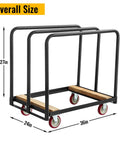 Heavy Duty Steel Panel Truck Cart Built To Haul 1000 Lbs With Four Swivel Casters Wood End And Three Side Handrails For Easy Moving And Reliable Load Transport, 36x24x27 in