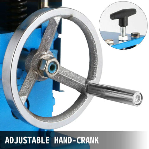 Close-up of hand crank on the Industrial Auto Wire Stripping Tool Workhorse With 11 Channels And 10 Blades, Heavy Duty Aluminum Alloy.