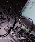 IP54 Digital Caliper 0 To 6 Inches 150mm Stainless Steel With Large LCD Screen connected to laptop via cables