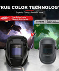 Auto Darkening Welding Helmet With Large 3.94 By 2.64 Inch Viewing Window True Color Lens Four Arc Sensors Solar Powered
