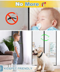 Heavy Duty Magnetic Screen Door With Full Length Magnets Fiberglass Mesh Keeps Bugs Out Lets Breeze In Self Sealing Closure Pet Friendly For Sliding And French Doors 70 By 78 Inch with child and pet inside