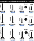 Heavy Duty Black Phillips Pan Head Micro Screw Assortment Set For Wood Plastic And Soft Metal Diy Hardware, various sizes shown.