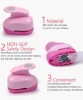 5 Piece Craft Hole Punch Set For Scrapbooking and Card Making, Ergonomic Spring Action Paper Punches, Pink Circle Shapes