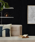 Living room with Black Wood Peel And Stick Wallpaper 197 Inches By 17.5 Inches DIY Friendly Self Adhesive Removable Vinyl Cover