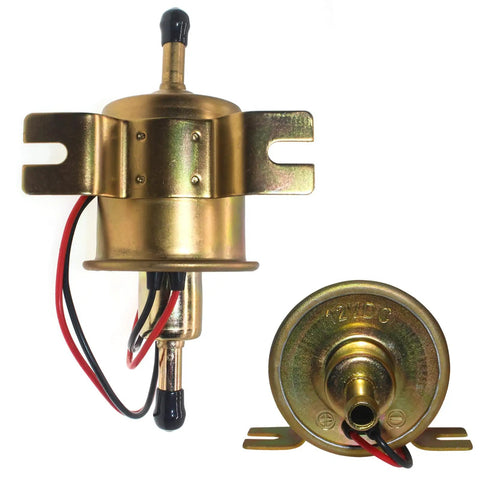 12V Inline Fuel Pump Kit For Lawn Mower Carburetor With 8mm Hose And Five Sixteenth Inch Fittings, Low Pressure 2.5 To 4 PSI, 70 Liters Per Hour