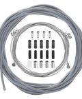 Universal All In One Bicycle Brake And Shifter Cable Housing Kit 5mm Diameter shown with cables and housing set components