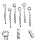 Stainless Eyebolt Lashing Eyes For Load Securing Self Tapping Eye Screws Kit 6 Pack Heavy Duty Eye Bolt Screws For Marine RV Trailer Hardware Ideal For Tow Vehicles And Heavy Haul Applications, 6-pack