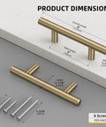 Product dimensions of 25 Pack Champagne Bronze Cabinet Pulls 3 Inch Drawer Handles with screws and measurements