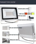 JUDYSSY 30/50/100 W Led Floodlight Outdoor, 95Lm/W Colour Changing Flood Light, 100W with tempered glass and aluminum body.