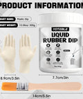 Peelable Rubber Dip For Tools White Plastic Dip Grippy Anti Slip Durable Tool Handle Coating Waterproof Protection For Metal Wood Plastic In Extreme Temps Minus 30 F To 200 F Includes Brush And Gloves 300g