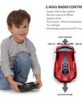 Child using Lamborghini Sian FKP 37 1/14 RC Car For Kids Red Realistic 13.3 Inch Scale Remote Control Toy indoors