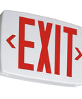 Led Emergency Exit Sign With Double Sided Capability Thermoplastic White Housing Red Letters NiCad Battery Backup