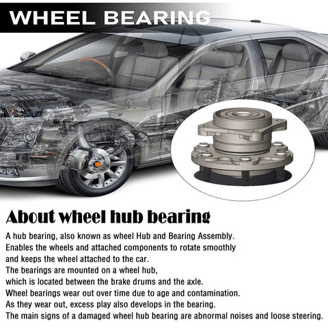 Rear Wheel Hub And Bearing Assembly Compatible With 2011-2016 Hyundai Elantra And 2014-2018 Kia Forte Koup Forte5 diagram