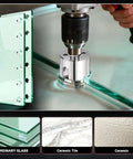 Pro Grade Diamond Hole Saw Set For Tile And Stone Hassle Free Drilling With Cuts Like Butter Edges And Darn Tough 50 To 60 Grit Build drilling through glass