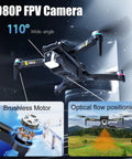 Brushless Drone With Camera For Kids And Beginners, Screen On Controller, No Phone Needed, Easy To Fly, optical flow positioning