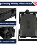 Straight Shot Heavy Duty Engine Compartment Fuse Box With Loaded Relay Cover Junction Block Wiring Harness showing durable plastic construction.