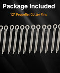 12 Pack Marine Propeller Cotter Pins Stainless Steel 304 Durable Replacement For Suzuki Outboard Motors Displayed on Black