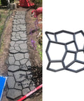 Concrete Paver Mold Kit For DIY Outdoor Pathways Irregular Stepping Stones And Walkways Reusable Plastic Molds in use
