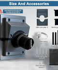Built Tough HVAC Wall Penetration Cover And Line Set Cover Kit Crafted From UV Resistant ABS For Solid AC Duct Coverage With A Quick Seal That Works Like A Charm In Sleek Grey, showing size and included accessories.
