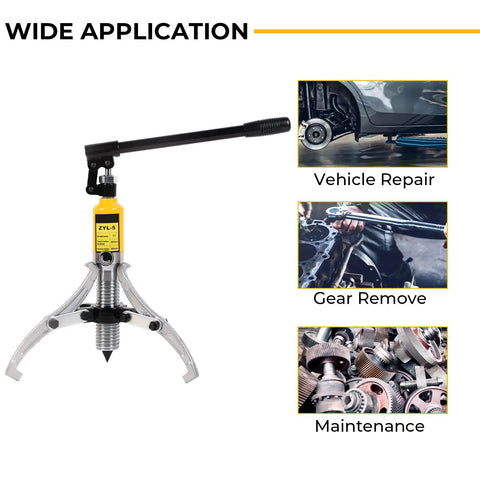 Pro Grade 8 Inch Hydraulic Gear Puller Workhorse With 5 Ton Capacity Adjustable 2 Or 3 Jaws Bearing Hub Separator use
